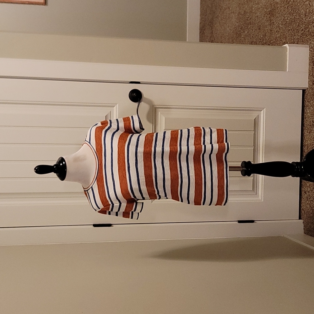 Madewell T shirt orange white blue Size medium